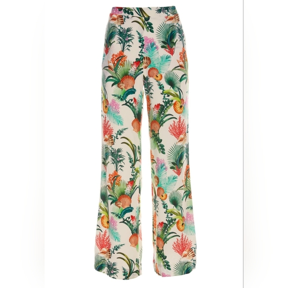 Boston Proper Tropical Floral Palazzo Pants Size M Lined NWOT - Picture 1 of 7